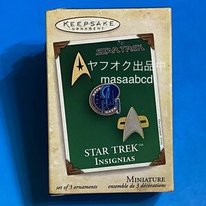 ★最終値下げ!! ★残りあと1個!!★20年前★メタル製スタートレック歴代ミニ記章3種セット オーナメント★Hallmark多種を出品中★