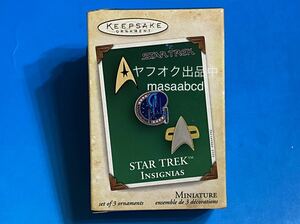 * last price cut!! * remainder after 1 piece!!*20 year front * metal made Star Trek history fee Mini insignia 3 kind set ornament *Hallmark many kind . exhibiting *