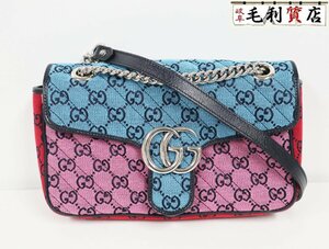 グッチ GUCCI GGマーモント チェーン ショルダーバッグ GG マルチカラー キルティング 443497 2UZIN 4165 極上美品 バッグ