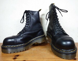 【1,2回使用程度/極美品】英国製 Dr.Martens/ドクターマーチン 厚底 スチールトゥ 10ホールブーツ UK5 24cm相応 ENGLAND製/クレイジーボム