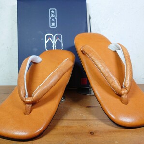 【未使用/送料無料】日本製 大和工房 栃木レザー 雪駄 セッタ 9寸 27-27.5cm相応 サンダル 薄茶/hender scheme junya watanebe好きに