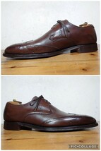 【美品/純正ツリー付】英国 CHEANEY製 PaulSmith/ポールスミス 2アイレットダービー ウィングチップ UK7 25.5cm相応/クロケット church's_画像3