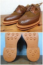 【未使用/ポールスミス別注】英国製 Tricker's/トリッカーズ クレイジー ウィングチップ UK7 Fit.5 25.5cm相応 ブラウン 茶/クロケット_画像8