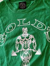 ゴールドジム goldgym 大阪 梅田 ネームドロップ Tシャツ 半袖Tシャツ オールドマン gold'sgym gym メンズ L ジム筋トレ 緑 ターミネーター_画像4