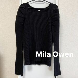 Mila Owen スクエアネックボリュームスリーブニット