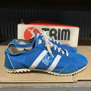 アサヒ靴 TRIM トリムナイロン ブルー 24.5 ヴィンテージスニーカー 昭和レトロ