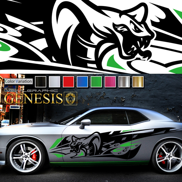車 ステッカー かっこいい サイド 蛇 コブラ デカール da33 左右セット 上質 大きい バイナル ワイルドスピード系 選べる6色 GENESIS