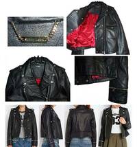 URBAN RESEARCH Sonny Label レザー 牛革 ダブル ライダース ジャケット 黒/BLACK 38 袖丈2way 裏地 赤_画像3