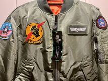 新品 アルファ社 別注 TOPGUNトップガン モデル MA-1 フライトジャケットalpha industries 2000-9821復刻 トムクルーズ_画像2