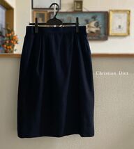 aps224 Christian Dior クリスチャンディオール スカート LL ネイビー_画像1