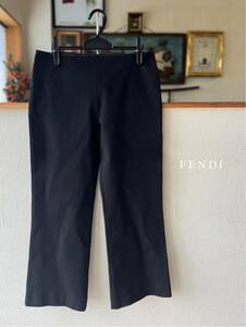 aps198 FENDI Fendi lady's slacks pants black 46 number 