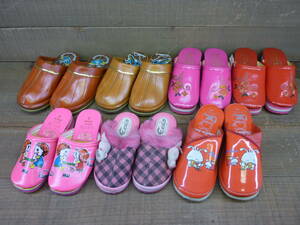  Showa Retro unused dead stock goods for children slippers assortment variety 7 pairs set I14013