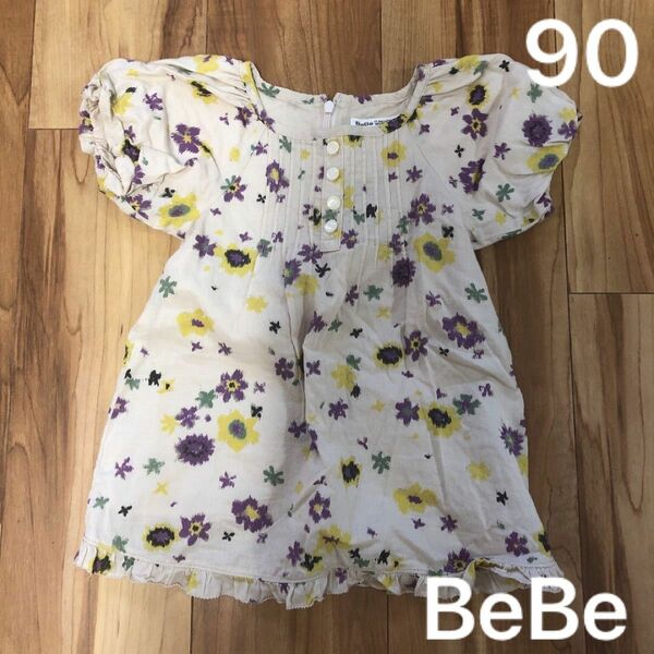 BeBe 花柄　半袖ワンピース　90 女の子