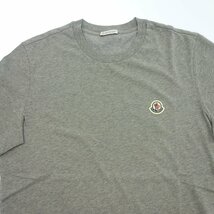 新品同様◆モンクレール 半袖Tシャツ ロゴワッペン コットン メンズ グレー サイズM C-SCOM-22-63901 MONCLER【AFB12】_画像3