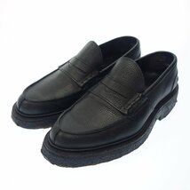 美品◆トリッカーズ マッキントッシュ レザーシューズ ローファー シボレザー メンズ UK7 黒 Tricker’s MACKINTOSH【AFC26】_画像1