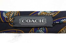 コーチ シルク 小紋柄 総柄 花柄 ブランド ネクタイ メンズ ネイビー COACH_画像2