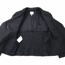 3-ZI026 アルマーニコレツィオーニ ARMANI COLLEZIONI 高級ライン ウール カシミヤ ダブルジャケット ダークグレー 42 レディース_画像6