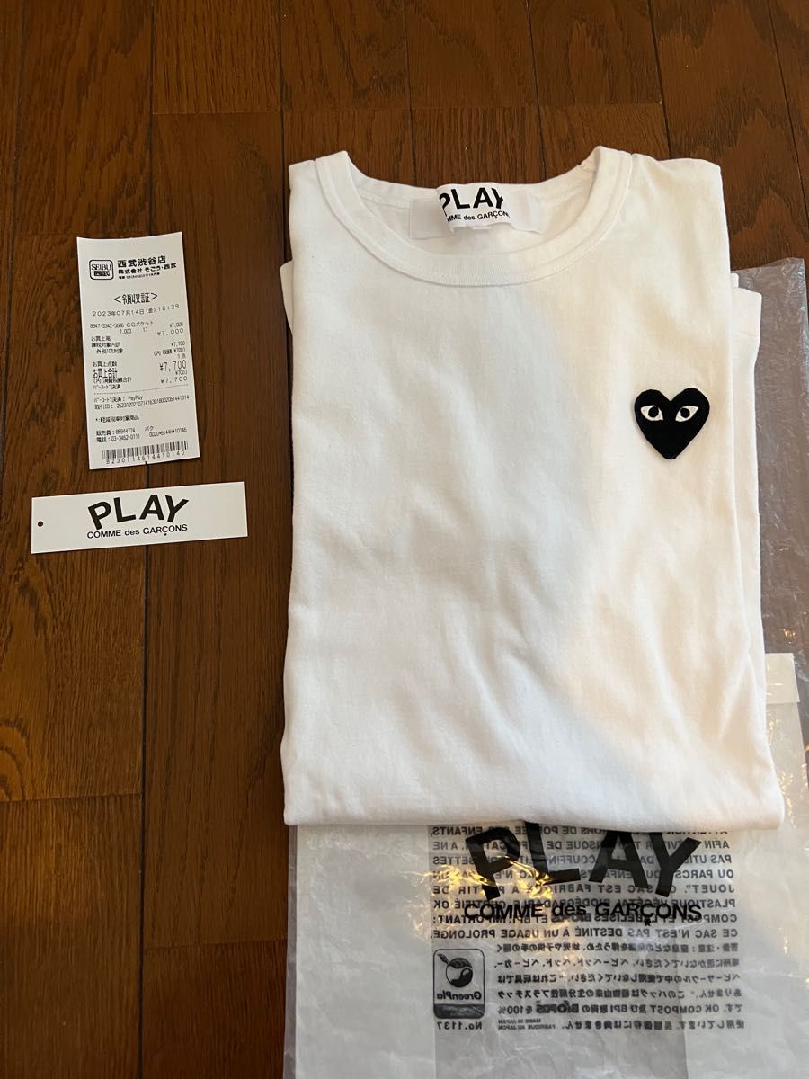 プレイコムデギャルソン男女兼用TシャツPLAY ホワイト L|PayPayフリマ