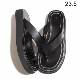 K3995P VTHE ROW The low V 21SS GINZA leather tongs sandals black 37/23.5cm Flat leather sandals black spring summer rb mks