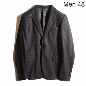 x5497P VPRADA Prada V 11AW шерсть 2B tailored jacket Brown проверка 48 тугой Fit / шерсть жакет осень-зима rb mks