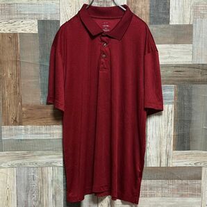 古着 LUXE POLO 無地ビッグサイズポロシャツ XXL 赤 Used