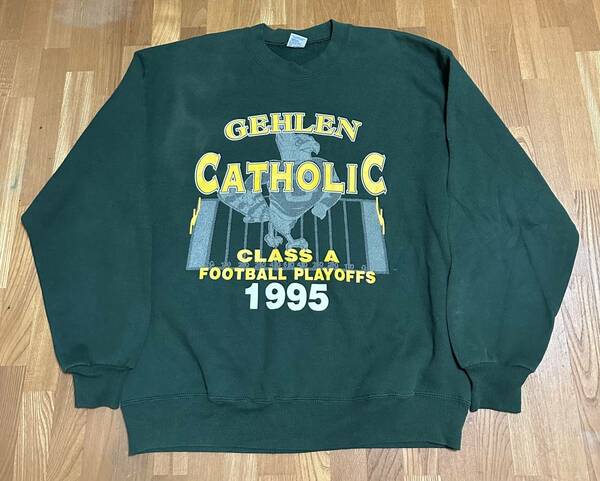 deadstock！ 90's vintage GEHLEN CATHOLIC CLASS A FOOTBALL PLAYOFFS 1995 スウェットシャツ 90年代 USA製 JERZEES L