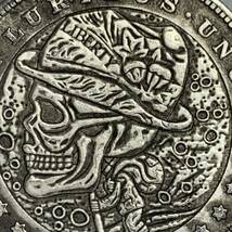 WX1052流浪幣 髏 天眼 鷹紋 外国硬貨 貿易銀 海外古銭 コレクションコイン 貨幣 重さ約23g_画像2