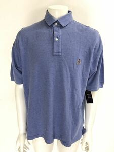 【USED】TOMMY HILFIGER トミーヒルフィガー 綿 半袖 ポロシャツ 刺繍 ブルー 青 メンズ L ゴルフウェア