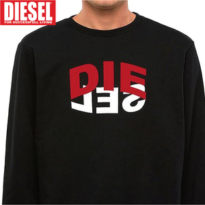 L/新品 DIESEL ディーゼル プルオーバー トレーナー スウェット GIRKN80-9XX メンズ レディース ブランド ブラック