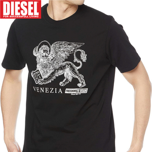 M/新品 DIESEL ディーゼル グラフィック Tシャツ T-JUST-D2 メンズ レディース ブランド カットソー ブラック