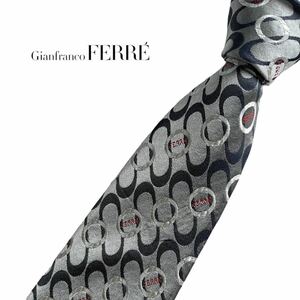 Gian franco FERRE ネクタイ ロゴマーク パターン柄 ジャンフランコ フェレ USED 中古 m215