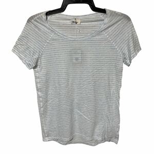 ha232 未使用 Schiesser シーサー メンズ 半袖 Tシャツ サイズ 36 ホワイト 水色 ボーダー 木綿100％ タグ付き