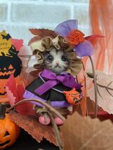 羊毛フェルト ハンドメイド ハロウィン＆秋コーデ　2種類衣装　猫　ねこ_画像5