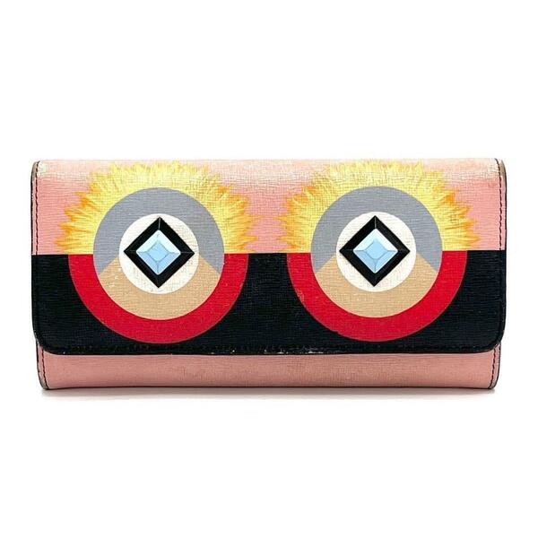 【正規品】FENDI フェンディ バグズアイ モンスター レザー 長財布