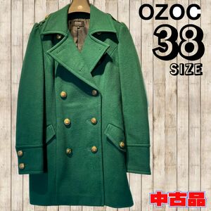 ◇OZOC◇オゾック◇ピーコート◇グリーン◇オシャレ◇サイズ38◇中古美品◇