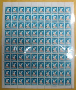 ○【年賀切手】昭和47年用《10円》　宝船（シート）　1972年　未使用