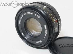 ★良品★ RICOH リコー RIKENON 50mm F2 ★完動品★ 前キャップ付 #i3557