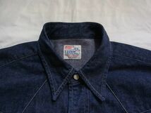 ★美品★ 90s USA製 LEVI'S リーバイス ショートホーン 7205 デニム ウエスタンシャツ sizeL ★古着 555 バレンシア工場 復刻 レプリカ LVC_画像3