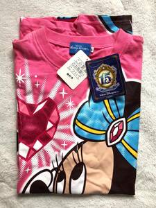  tag equipped TOKYO Disney RESORT Disney *si-15 anniversary commemoration lame entering pink minnie Chan T-shirt short sleeves L size 