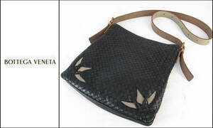 ■BOTTEGA　VENETA/ボッテガヴェネタ■イントレチャート■ショルダーバッグ■クロスボディバッグ■ブラック系■現状■