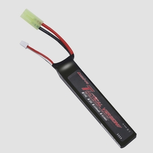 送料無料★Bos Lipo リポバッテリー7.4V 1100mAh 2S 25C コネクター電動ガン用AKシリーズ(ミニタミヤ)