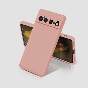 送料無料★Google pixel6 PRO ケース 液体シリコン ワイヤレス充電対応 衝撃吸収 カメラ保護 (ピンク)