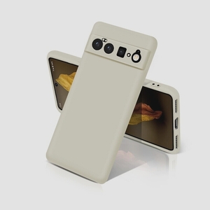 送料無料★Google pixel6 PRO ケース 液体シリコン ワイヤレス充電対応 衝撃吸収 カメラ保護 (オフホワイト)
