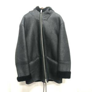 【SEASON3】シーズン3★ムートンコート ボア ジャケット レザー 羊革 REAL FUR ジップアップ TALON パーカー サイズM 09