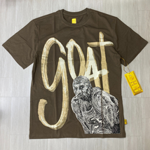 米国新進気鋭ブランド 【2XL】 Bricks & Butter ブリックス＆バター 半袖 グラフィック Tシャツ GOAT 史上最高選手 バスケ 茶 USA正規品_画像1