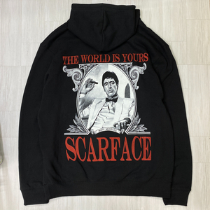 LA発 【XL】 CreateX5 スカーフェイス SCARFACE グラフィック プルオーバー パーカー 黒 Tony Montana トニーモンタナ HIPHOP ギャング