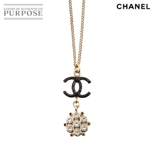 新品同様 シャネル CHANEL ココマーク ラインストーン ネックレス ゴールド ブラック B19B アクセサリー Necklace 90196478