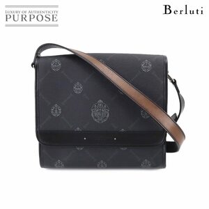 未使用 展示品 ベルルッティ Berluti フラヌール PM スモール ショルダー バッグ PVC レザー ブラック シルバー 金具 90204264