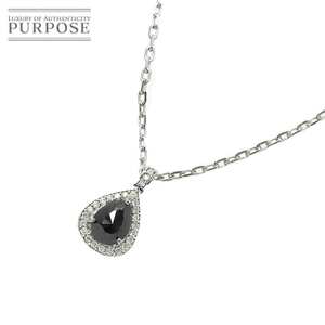 ブラックダイヤ 1.75ct ダイヤ 0.30ct K18 WG ネックレス 40cm ホワイトゴールド 750 Diamond Necklace 90203947