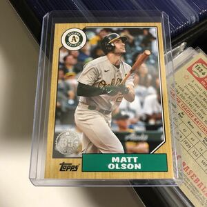 Matt Olson 2022 Topps Series 1 # T87-25 1987 Topps Oakland Athletics